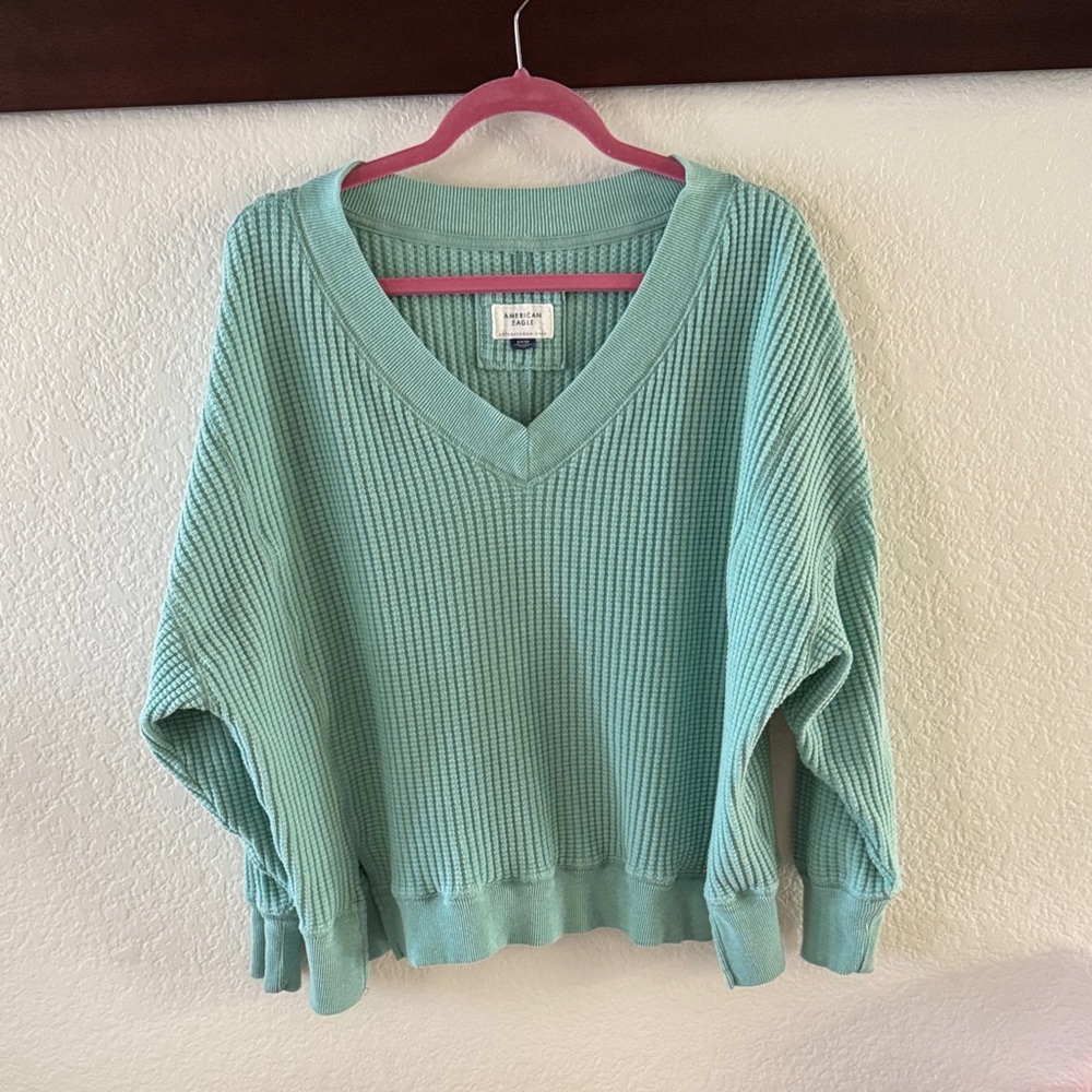 American Eagle 🦅 Oversized Waffle Sweatshirt